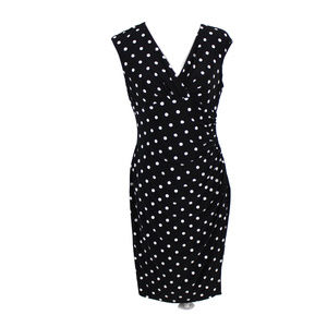 Lauren Ralph Lauren 12P Black Polka Dot Dress